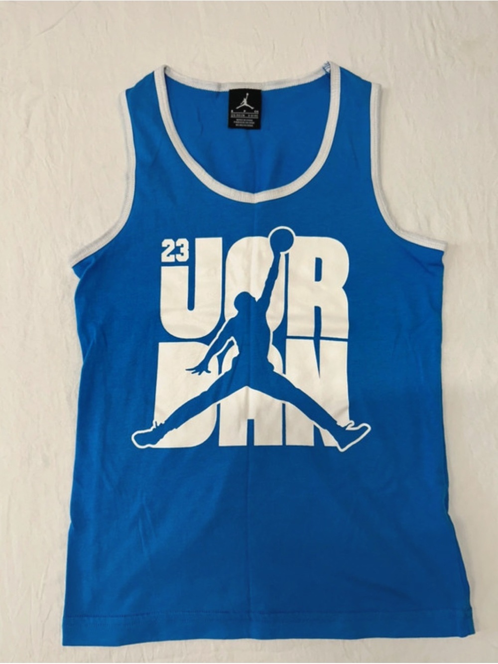 Jordan Jumpman 23 Graphic Tank Top Blue White Size S 8-10Y